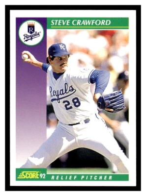 1992 Score  #349 Steve Crawford - Kansas City Royals - Image 1 of 2