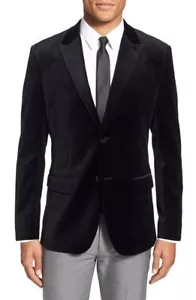 Mens Bespoke Black Velvet Blazer Grooms Wedding Party Wear Dinner Jacket Coat - Picture 1 of 3