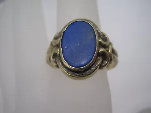 Klassischer Wappen Siegel Ring mit Lapislazuli aus Gold 333 Um 1950/60 - Bild 1 von 20