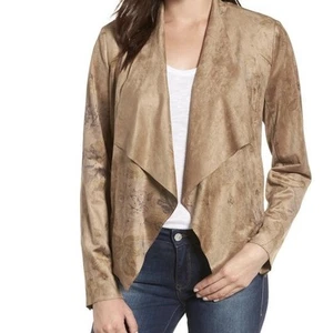 Kut From The Kloth Tayanita Faux Suede Floral Jacket Draped Front NEW Size Med  - Picture 1 of 8