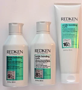 Redken Acidic Bonding Curls Trio Lot: Shampoo, Conditioner & Leave-In 250ml NEW! - Picture 1 of 24