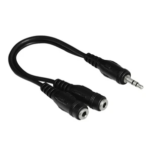 Y Klinken-Adapter 3,5mm Stecker zu 2x Kupplung PC Notebook Lautsprecher Headset - Bild 1 von 2