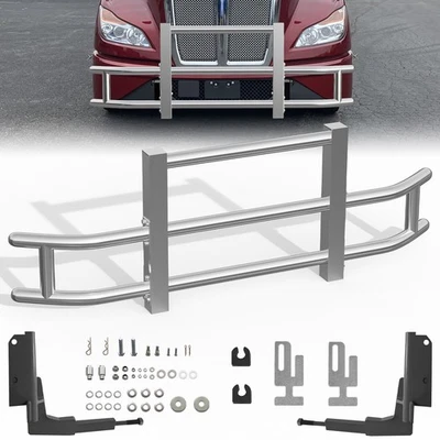 SS304 VIMGUARD For Freightliner Cascadia 08-24 Deer Guard Bumper w/Bracket Foto 1 de 4