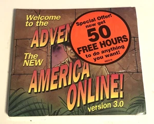 Sigillato Welcome Adventures New America Online CD-ROM Disco V 3.0 AOL Indiana Jones - Foto 1 di 3