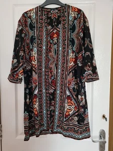 Ladies, Size,etc 10. Long, Kimono Style Top From River Island, Vibrant Colours . - Picture 1 of 16