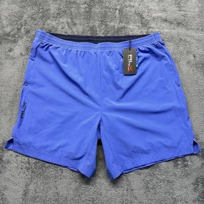 Shorts de golfe masculino RLX Ralph Lauren XL azul forrado com cordão ventilado treinamento novo com etiquetas - Imagem 1 de 4