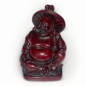Rote chinesische lachende Buddha Statue 2,5 Zoll - Bild 1 von 10