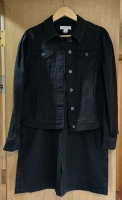 Falda vaquera negra Liz Claiborne talla 4 Y Chaqueta Talla. Pequeño - Nuevo con etiquetas Foto 1 de 4