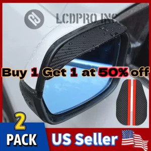 2-Pack Carbon Fiber Car Rear View Side Mirror Rain Board Eyebrow Guard Sun Visor - Picture 1 of 6