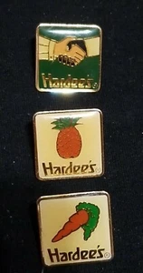 Vintage Hardee's Employee Handshake Pineapple Carrot  Lapel Pin Pinback - Picture 1 of 4