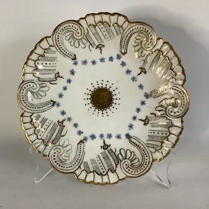 Plato estilo Luis XVI decorado a mano Vignaud Freres c. 1890 Limoges Francia 8,5" - Imagen 1 de 14