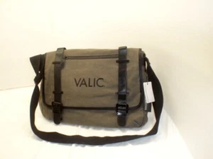 Kenneth Cole Reaction Valic MESSANGER BAG Olive Canvas Inner Tablet Flap Closure - Picture 1 of 7