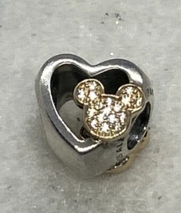 Authentic Pandora Disney Mickey Minnie Mouse Love Icons 14K & Sterling New - Picture 1 of 5
