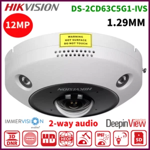 Hikvision Original DS-2CD63C5G1-IVS 12 MP DeepinView Fisheye 1.29mm IP Camera - Picture 1 of 9
