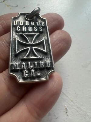 Etiqueta de perro de doble cara 14G de plata esterlina pesada cruz alemana de hierro para hombre Foto 1 de 4