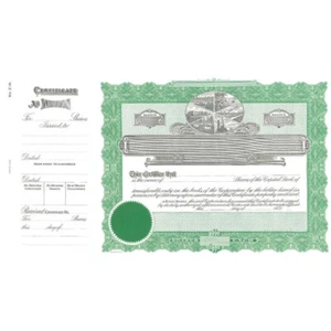 NEW Goes 214 Stock Certificate Size 8-1/2" Tall x 15" Wide - Picture 1 of 2