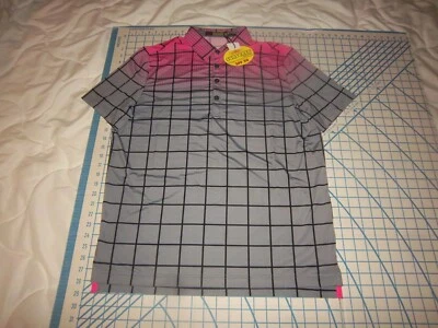 CAMISA POLO PARA HOMBRE PEQUEÑA JAMIE SADOCK ROSA/GRIS/NEGRO SUNSENSE - NUEVA CON ETIQUETAS Foto 1 de 3