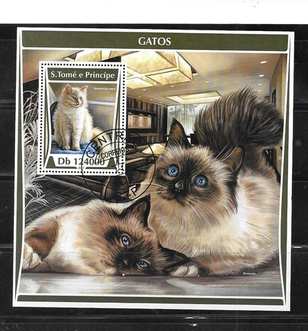 ST THOMAS  2017 CATS OLD SOUVENIR SHEET CTO  MODERN RECENT USED STAMPS Cover