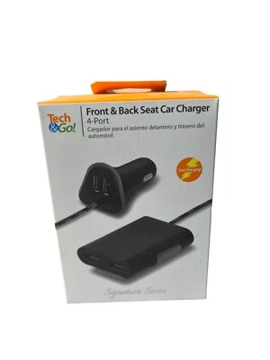 New Tech & Go 4-Port Front & Back Seat Car Charger - 9.6 Amp ( Factory Sealed ) - Image 1 of 4