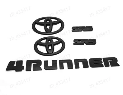 NEW For 2010 - 2024 TOYOTA 4RUNNER SR5 MATTE BLACKOUT EMBLEM OVERLAY KIT OEM SR5 - Image 1 of 4