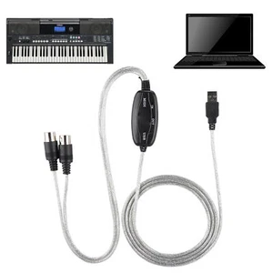 Convertidor de cable MIDI a USB Adaptador MIDI Interfaz Cable Teclado Edición de música FSK - Imagen 1 de 12