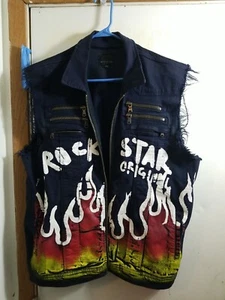 Rockstar MEN'S Sleeveless Jacket DENIMS SIZE XXL - Picture 1 of 24
