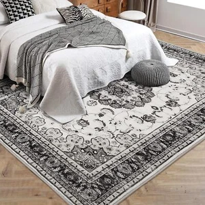 Floral Print Area Rugs Washable Rug Non Slip Carpet Living Room Bedroom Kitchen - Picture 1 of 17
