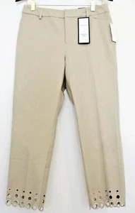 Charter Club Newport Slim Leg Cropped Pants Capris Tummy Slimming Eyelet Hem 6 - Picture 1 of 7
