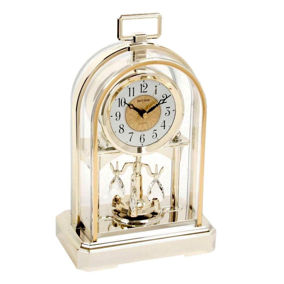 Rhythm Gold Arched Mantel Clock with Rotating Pendulum 4SG744WR18 - Image 1 of 1