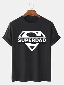 Superman Dad Logo T-Shirt for Men DC Comics Hero Tee Classic Super Hero T Shirt - Picture 1 of 10