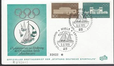 1970 Germany FDC Sailing Issue Scott B450-1 - Image 1 of 2