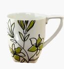 Vintage Coventry Coffee Tea Mug Cup Green And White Floral 3.75"
