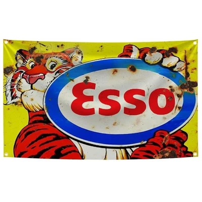 Esso Racing Extra Motor oil Flag Banner Tapestry Wall Hanging Garage Décor 5x3ft - Image 1 of 4