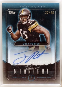 2024 Topps Midnight Joey Porter Midnight Refractor Auto /25 #SMA-JP Steelers - Picture 1 of 2