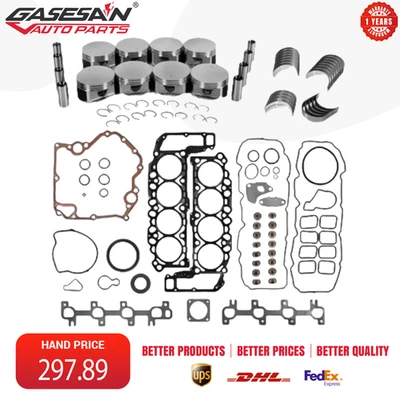 Engine Head Gasket Set Piston Bearings For 1999-08 Jeep Commander Dodge Ram 4.7L - Image 1 of 4
