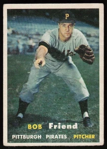 Tarjeta de béisbol 1957 Topps Bob Friend #150 Pittsburgh Pirates - Imagen 1 de 2
