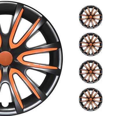 16" Wheel Covers Hubcaps for Chevrolet Colorado Black Orange Gloss - Image 1 of 4