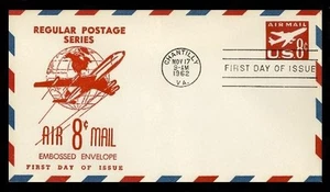 UC36 8c JET ENVELOPE FDC - CASCADE - Picture 1 of 2
