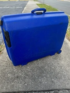 Vintage Blue Samsonite 32" Wheeled Hardshell Rolling Suitcase Mint - Picture 1 of 9