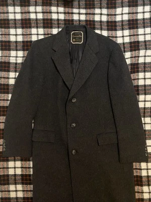 Vintage 1970s Christian Dior Black Wool Coat Hart Schaffner Marx Large - Image 1 of 4