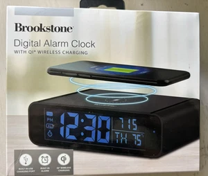 NIB BROOKSTONE Digital Alarm Clock with QI wireless charging - Picture 1 of 2