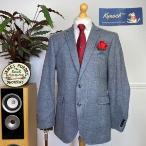 John Lewis (46R) Windowpane TWEED Kynoch Scottish Summer Wool & Cotton Jacket - Picture 1 of 18