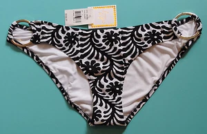 Milly Bikini Bottom Bathing Suit Barbados Bottom Black & White Sz L NWT New - Picture 1 of 2