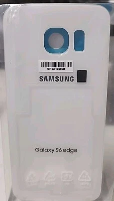 Cubierta trasera de vidrio para puerta de batería original Samsung Galaxy S6 Edge OEM - blanca Foto 1 de 4