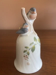 Takahashi - Made in Japan Porcelain Bell with Bluebirds in Branch On Top - MINT - Picture 1 of 3