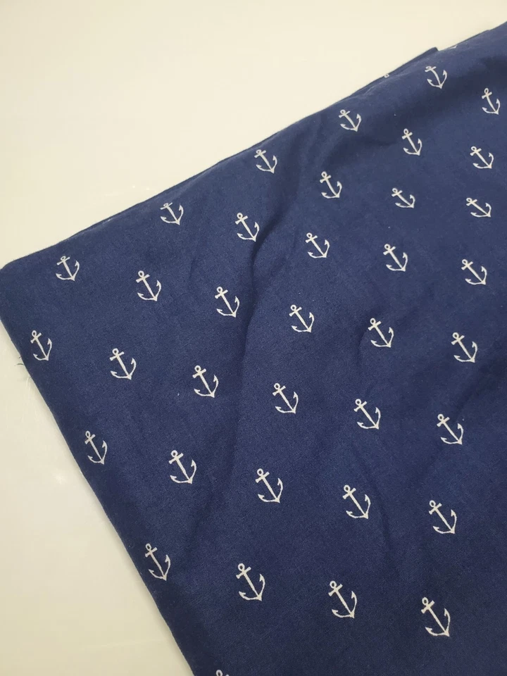 Sarah Jane Fabric At Sea Anchors Nautical Navy OOP Michael Miller FAT QUARTER  - Image 1 of 1