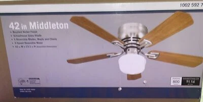Middleton 42in LED Indoor Brushed Nickel Ceiling Fan Light Kit - Image 1 of 3