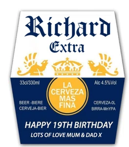 4 X ETICHETTE BOTTIGLIE BIRRA CORONA PERSONALIZZATE - OCCASIONE FESTA/COMPLEANNO/MATRIMONIO - Foto 1 di 1