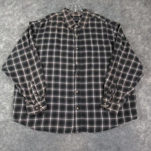Basic Editions Shirt Mens 2X Brown Plaid Flannel Long Sleeve Button Up Outdoor - Picture 1 of 12