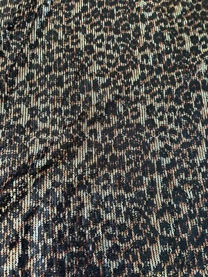 Sequined Leopard print stretch fabric by the yard - Image 1 of 4